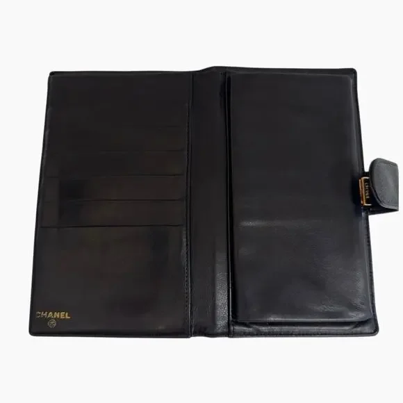 CHANEL Black Cavier CC Leather Long Wallet - Picture 10 of 10